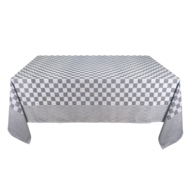 Tablecloth Black and White Checkered 140x140cm 100% Cotton - Treb WS