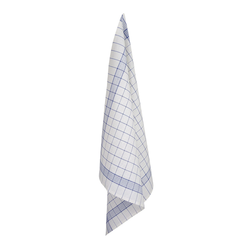 Poliertücher 50/50 Leinen / Baumwolle Weiß mit Blauen Streifen 65x65cm - Treb Towels