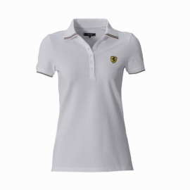 DK6 * Ferrari Dames polo Scudetto Flag  - White