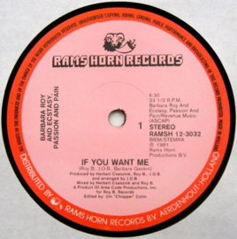 Barbara Roy And Ecstasy, Passion And Pain – If You Want Me (12" Single) T40