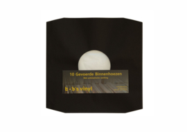 Zwarte Binnenhoezen voor LP's - met plastic voering - 10 stuks