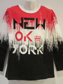 Longsleeve New York rood/zwart