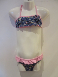 Bikini donker blauw met bies roze AA220