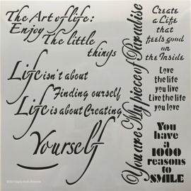The art of life Stencil 30x30 cm