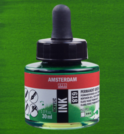 Amsterdam Acrylinkt Fles 30 ml Permanentgroen Licht 618