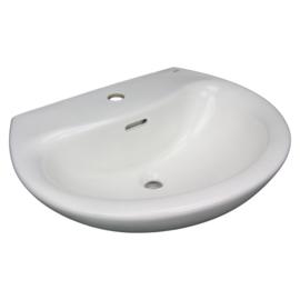 Wasbak wit keramiek rond/ovaal (HCG L330S) (F358)