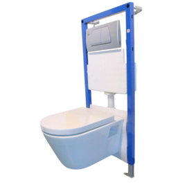 Wall-Hung White Ceramic Toilet with Concealed Frame and Cistern (HCG C5516P)