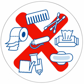 Waarschuwing sticker broyeur toilet/pomp