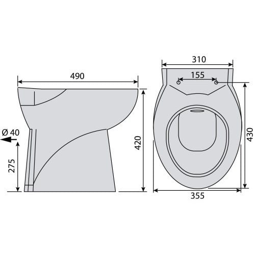 Refurbished Macerator Toilet FLO WC42 MAX