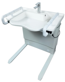 Lavabo para silla de ruedas ajustable eléctricamente en altura