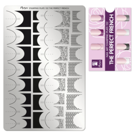Moyra Stamping Plate 132 The Perfect French + Gratis Try-on plate Sheet