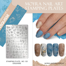 Moyra Stamping Plate 125 Esquisse + Gratis Try-on plate Sheet