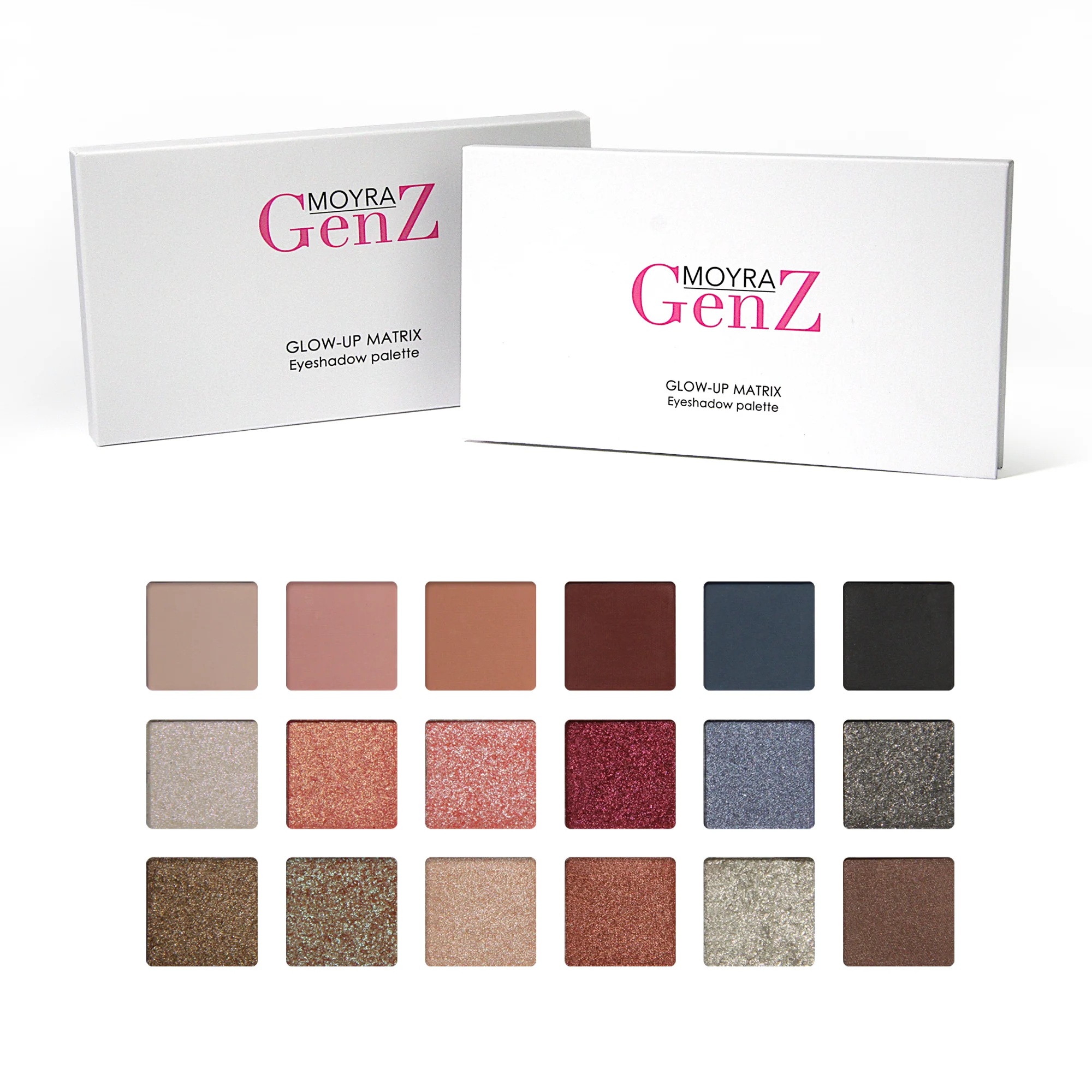 GenZ Glow-up Matrix Eyeshadow Powder Palette (18 colors)