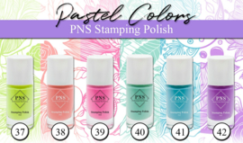 PNS Stamping Polish Pastel Collection 6 stuks nr 37 tm 42