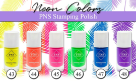 PNS Stamping Polish Neon Collection 6 stuks nr 43 tm 48
