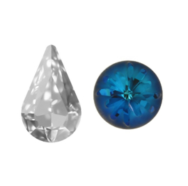 Aurora Pearshape A4300 Crystal Bermuda Blue 8x5mm