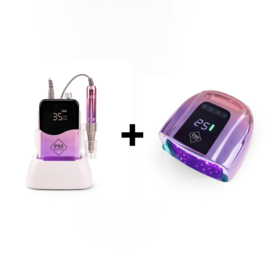 PNS Combi Deal Nail Drill + Lamp Purple/Pink