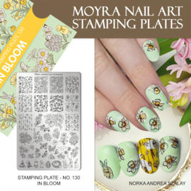 Moyra Stamping Plate 130 In Bloom + Gratis Try-on plate Sheet