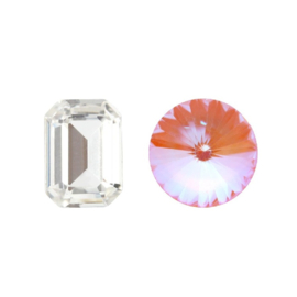 Aurora Step Cut Octagon A4610 Crystal Peach Delite 6x4mm