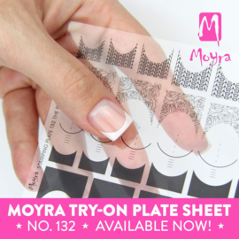 Moyra Stamping Plate 132 The Perfect French + Gratis Try-on plate Sheet