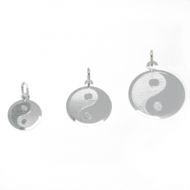 Zilveren bedel Yin Yang  wit zilver