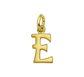 Gouden letter E hanger