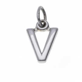 Zilver hanger letter V