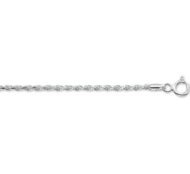 Zilveren armband koord gediamanteerd 18 - 19 cm x 2  mm