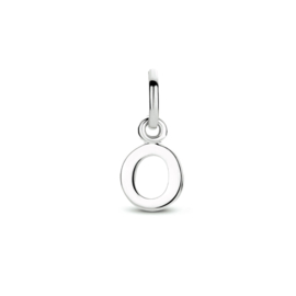 Zilver hanger letter O gerhodineerd