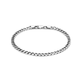 Zilveren armband gourmet geoxideerd  20-21 cm x 3,8 mm