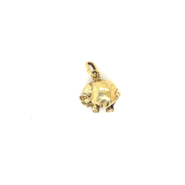 Gouden hanger varkentje 12 mm 0,8 gram