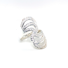 Zilveren ring dames met zirkonia mt 17,25 - 19