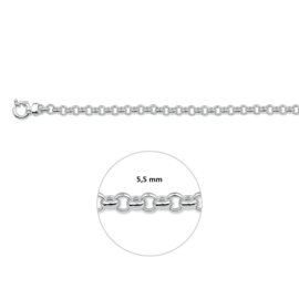 Zilver armband jasseron 18 en 19 cm 5,5 mm (groot springslot)