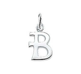 Zilveren bedel letter B