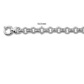 Jasseron zilveren armband 20-22 cm 11 mm (groot springslot)