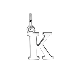 Zilver hanger letter K gerhodineerd