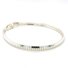 Zilveren armband omega bol 19 cm x 4 mm