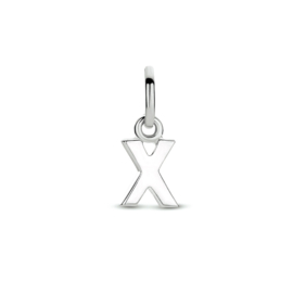 Zilver hanger letter X gerhodineerd