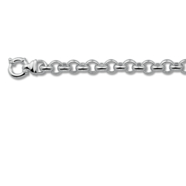 Zilveren ketting jasseron 50 cm x 11,5 mm gerhodineerd