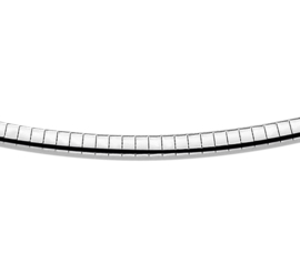 Zilveren armband omega bol 19 cm x 4 mm