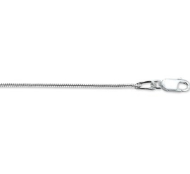 Zilveren slangenketting 38 cm x 1,2 - 1,6 mm rond