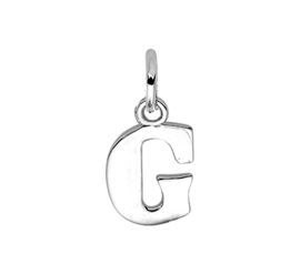 Zilver hanger letter G gerhodineerd