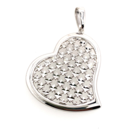 Zilveren bedel hart opengewerkt  27,5 x 35 mm