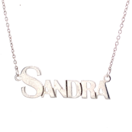 Zilveren ketting geschreven naam Sandra 42 - 45 cm