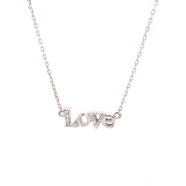 Zilveren ketting geschreven Love 42 - 46 cm