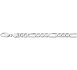 Zilveren armband figaro 6,5 mm x 20 -22 cm
