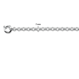 Jasseron zilveren armband 20 cm x 7 mm (groot springslot)
