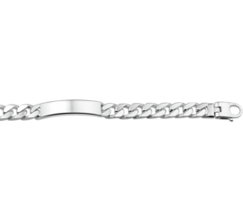 Zilver graveerarmband gourmet plaat 10 mm 21 cm