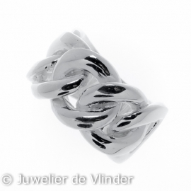 Zilveren ring gourmet breed mt 16,5/17,75/21,5 x 14 mm