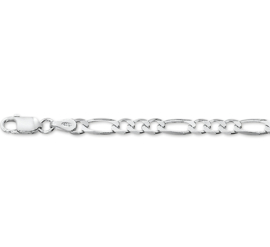 Zilveren armband figaro 4 mm x 18-19 cm